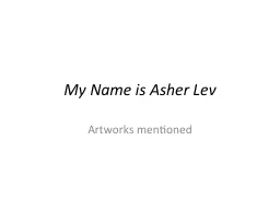 My Name is Asher Lev