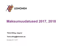 Maksumuudatused 2017, 2018