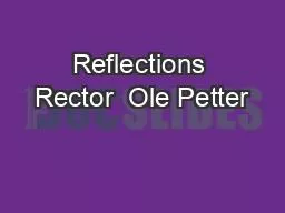 PPT-Reflections Rector Ole Petter