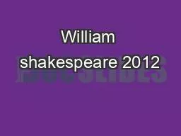 William shakespeare 2012