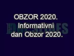 OBZOR 2020. Informativni dan Obzor 2020.