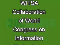 Proposal on  ASOCIO – WITSA Collaboration of World Congress on Information Technology