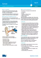 General Emergency department factsheets What is earwax