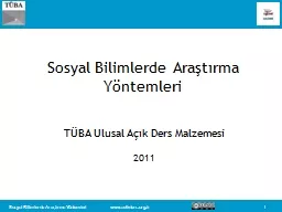 Sosyal Bilimlerde Ara t rma Y ntemleri