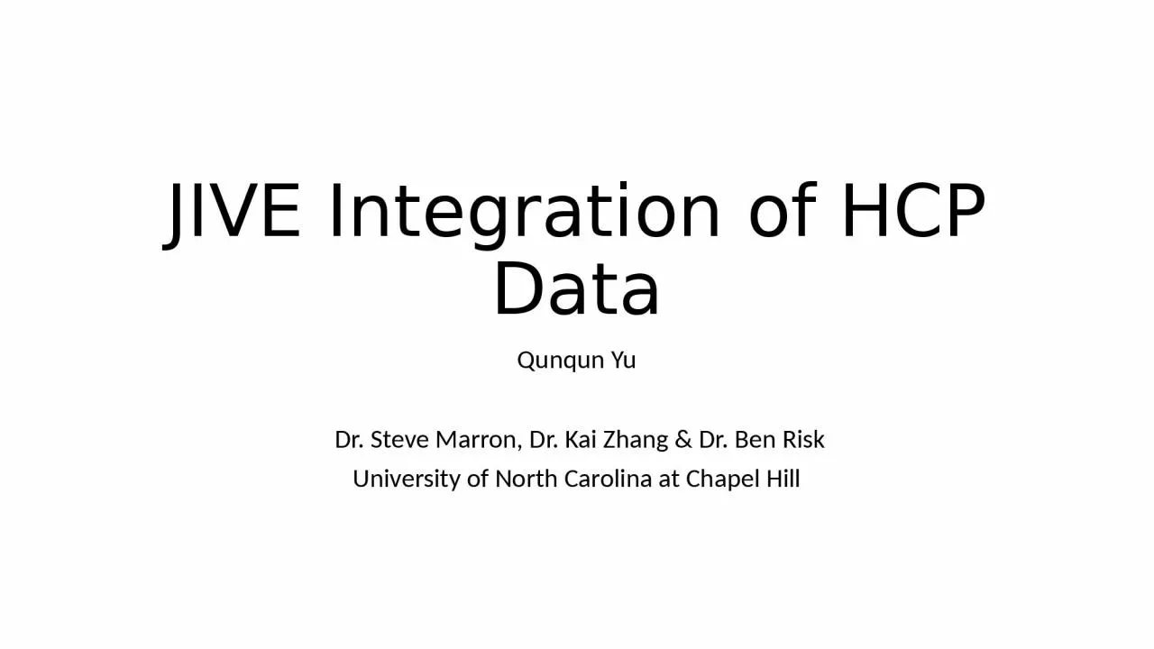 PPT-JIVE Integration of HCP Data