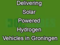 Workshop: Delivering Solar Powered Hydrogen Vehicles in Groningen