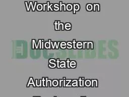 SARA Michigan Workshop  on the Midwestern State Authorization Reciprocity Agreement (M-SARA)