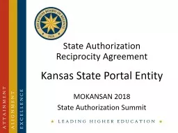 State Authorization  Reciprocity Agreement