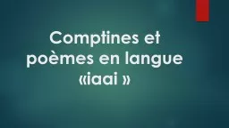 Comptines et poèmes en langue «