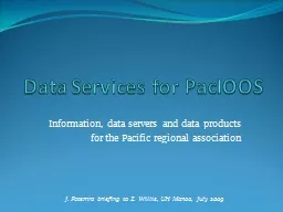 Data Services for  PacIOOS