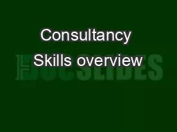 Consultancy Skills overview