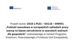 Projekt numer  2018-1-PL01 – KA116 – 049451