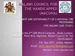 MALAWI COUNCIL FOR THE HANDICAPPED (MACOHA)