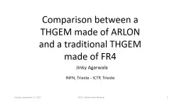 Comparison between a THGEM made of ARLON and a traditional THGEM made of FR4
