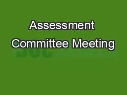 Assessment Committee Meeting