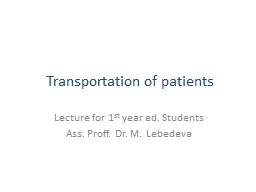 Transportation of patients