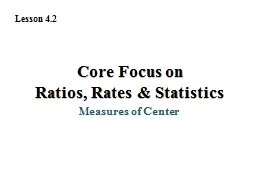 Core Focus on Ratios, Rates & Statistics