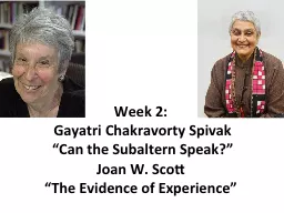 Week  2 :   Gayatri   Chakravorty