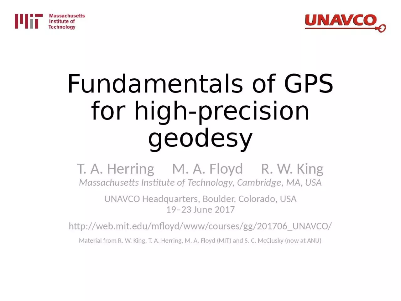 PPT-Fundamentals of GPS for high-precision geodesy