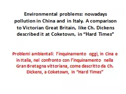 Problemi ambientali: l’inquinamento oggi, in Cina e in Italia, nel confronto con l’inquinamento