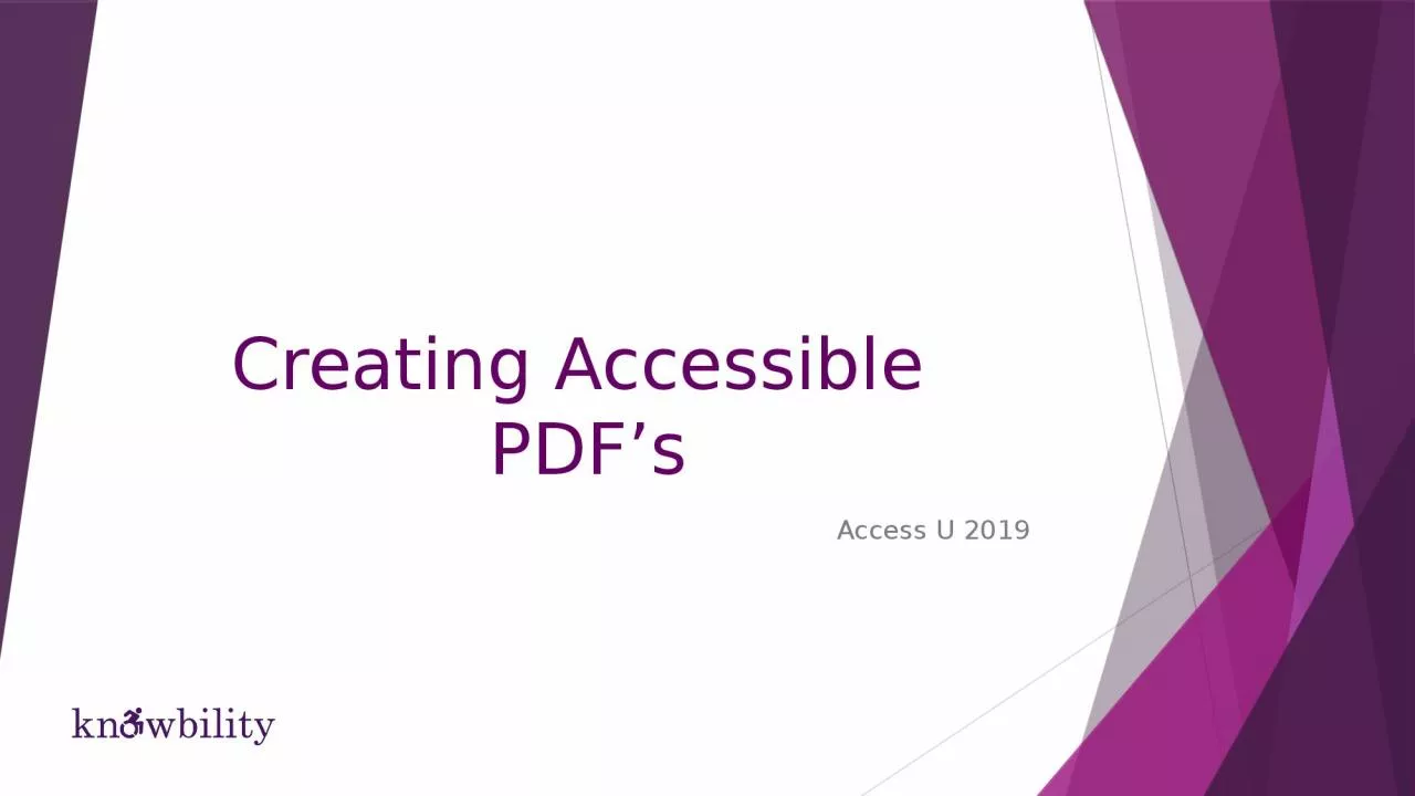 PPT-Creating Accessible PDF s