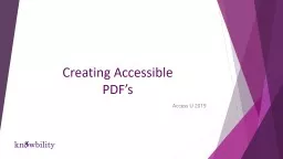 Creating Accessible  PDF’s