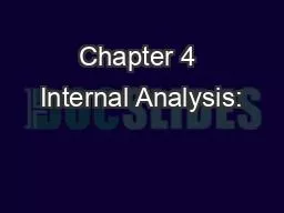 Chapter 4 Internal Analysis: