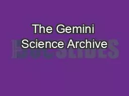 The Gemini Science Archive