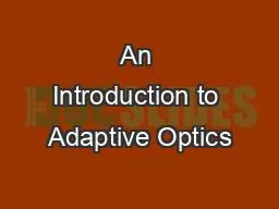 An Introduction to Adaptive Optics