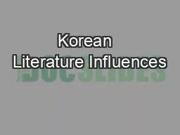 Korean  Literature Influences