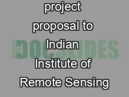 Research project proposal to Indian Institute of Remote Sensing