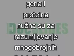 PPT-Istraživanja ekspresije gena i proteina nužna su za razumijevanje mnogobrojnih fizioloških