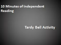 PPT-10 Minutes of Independent Reading