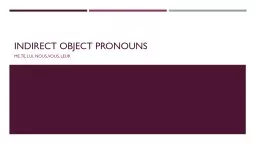 Indirect Object pronouns