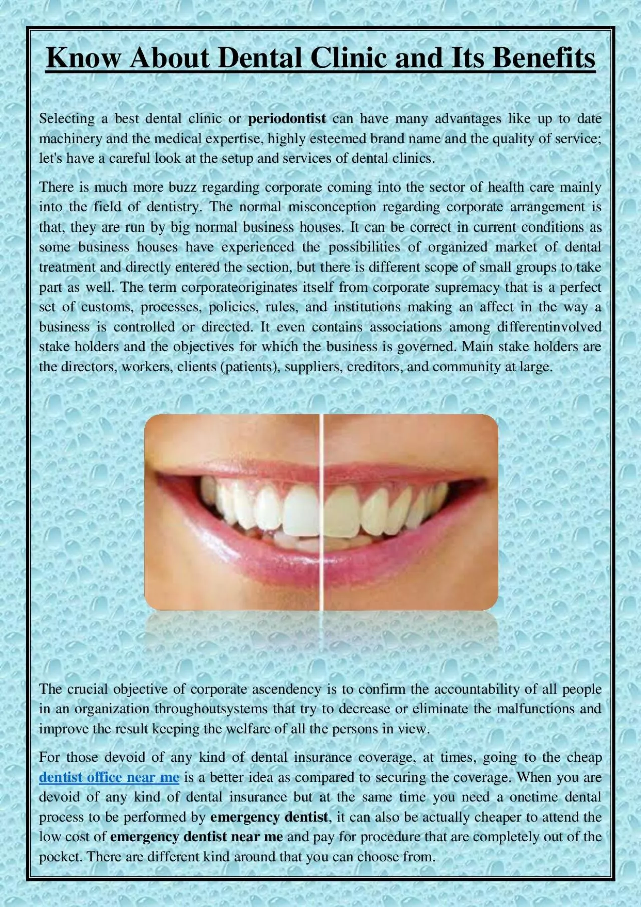 PDF-Know About Dental Clinic and Its Benefits