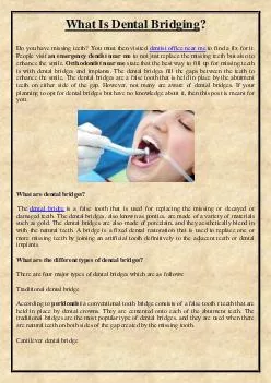 What Is Dental Bridging?