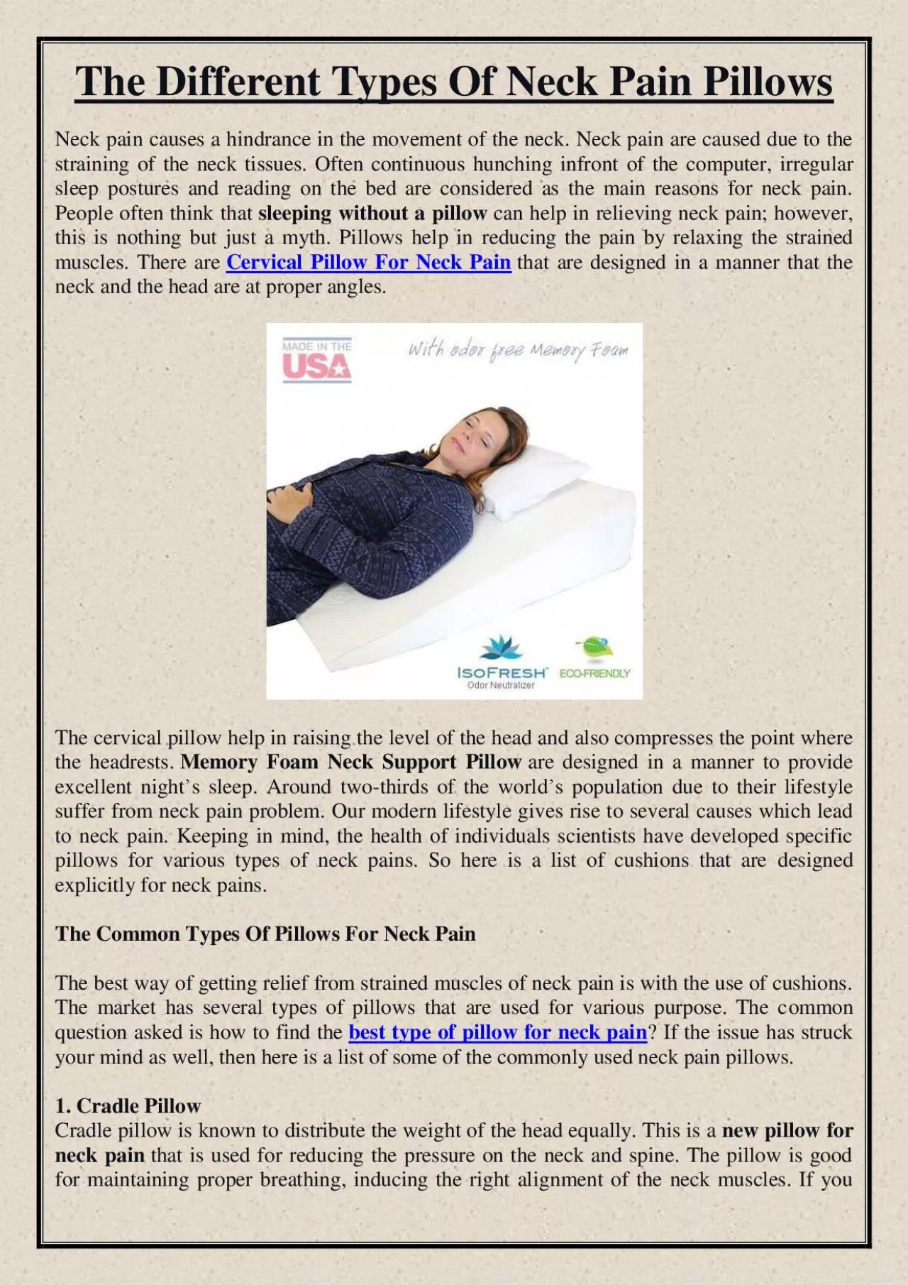 PDF-The Different Types Of Neck Pain Pillows