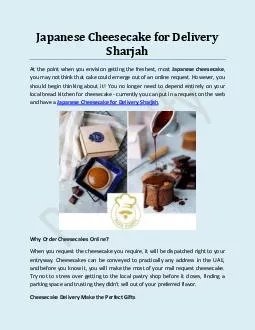Japanese Cheesecake for Delivery Sharjah