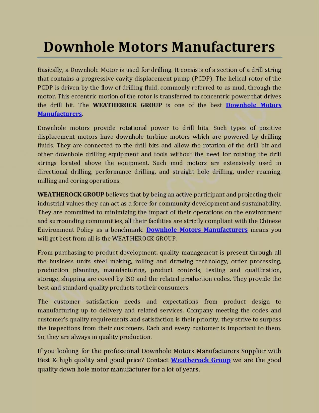 PDF-Downhole Motors Manufacturers