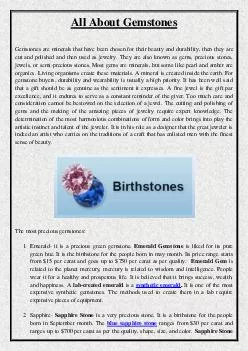 All About Gemstones