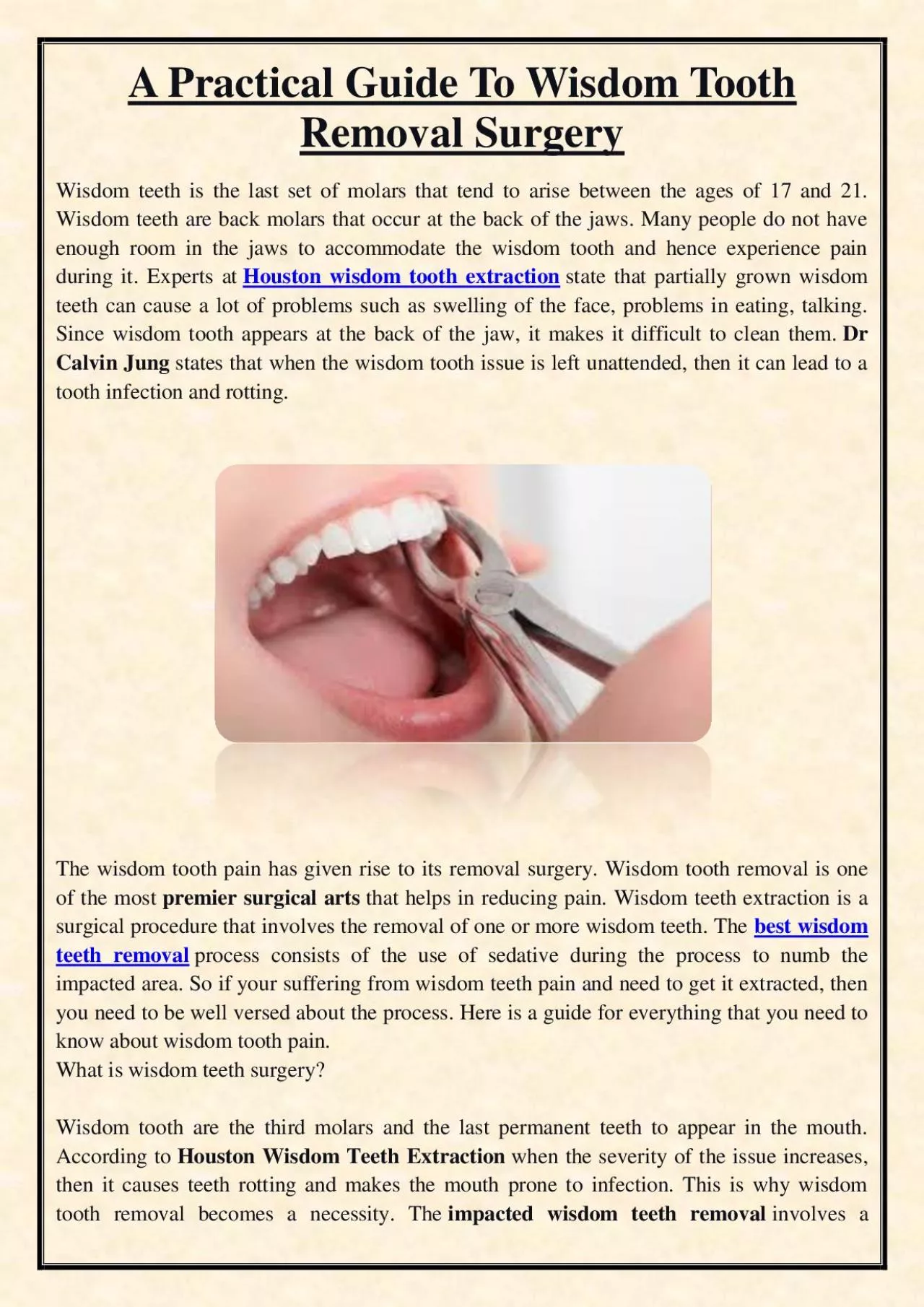 PDF-A Practical Guide To Wisdom Tooth Removal Surgery