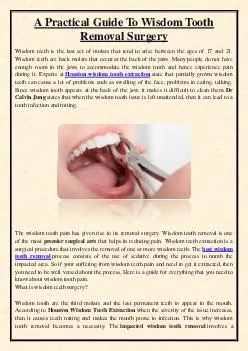 A Practical Guide To Wisdom Tooth Removal Surgery