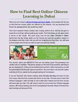 How to Find Best Online Chinese Learning in Dubai
