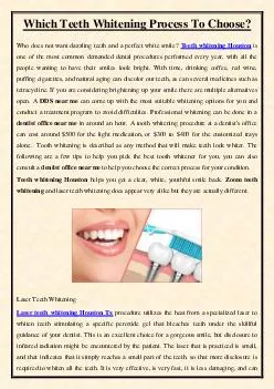 Which teeth whitening process to choose?