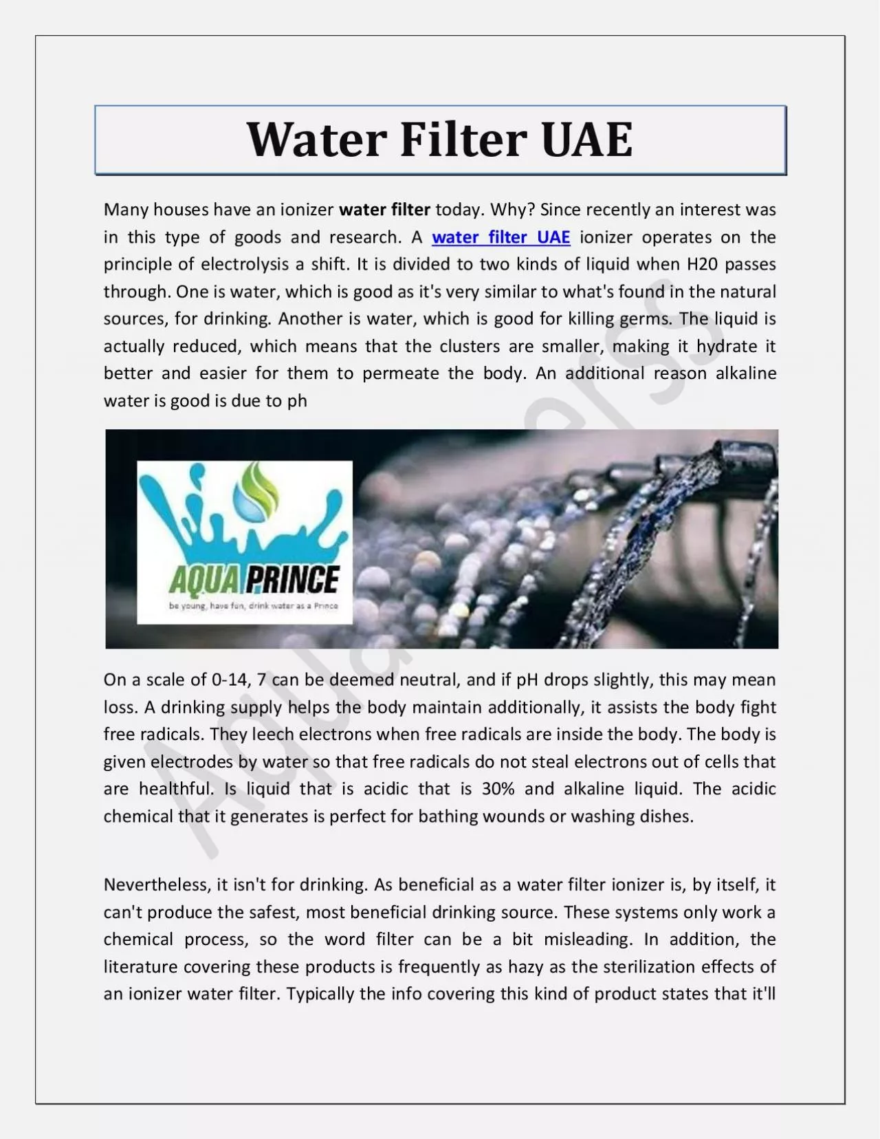 PDF-Water Filter UAE