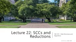 Lecture 22: SCCs and Reductions