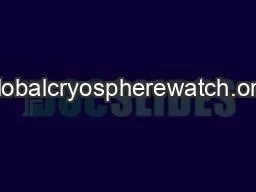 globalcryospherewatch.org