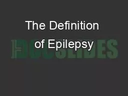 The Definition of Epilepsy