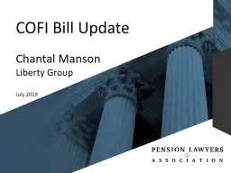 COFI Bill Update Chantal Manson