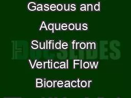 Removal of Excess Gaseous and Aqueous Sulfide from Vertical Flow Bioreactor Effluent Using